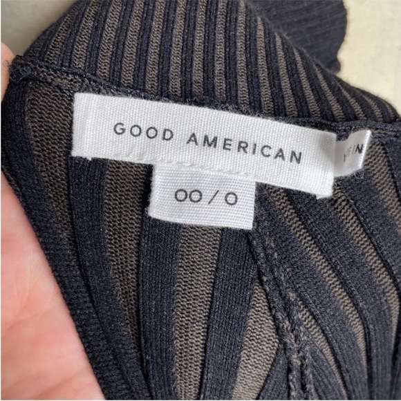 GOOD AMERICAN Angled Rib Mock Halter Midi Dress size 0/XS - Picture 8 of 9